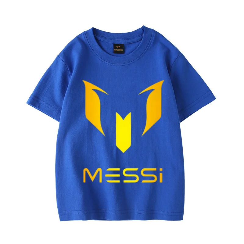 New 100%Cotton Footballer Messi T-Shirt  Summer Child Clothes Comfortable Fashion Sweat Breathable T-Shirt Short Sleeve T-Shirt