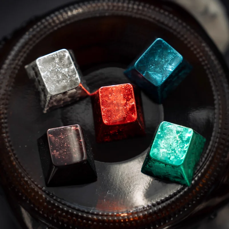 Original Ice Crystal Keycaps Simple PBT Cherry Profile1/16Keys Custom Artisan KeyCaps for Mechanical Keyboard Accessories Gifts