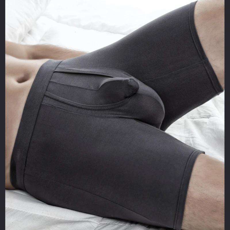 Man Breathable Underwear with Penis Hole Boxers Avoid Leg Friction Sexy Lingerie Open Crotch Pouch Bag Athlete Sport Gay Cloth