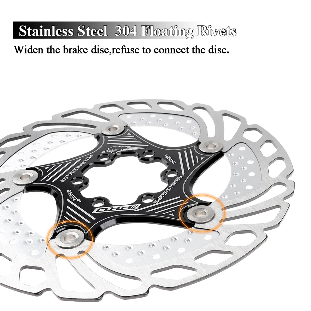 160MM/180MM Heat Dissipation MTB Mountain Bicycle Brake Disc Cooler Cooling Floating Rotor 6 Bolt Mountain Road Bike Part