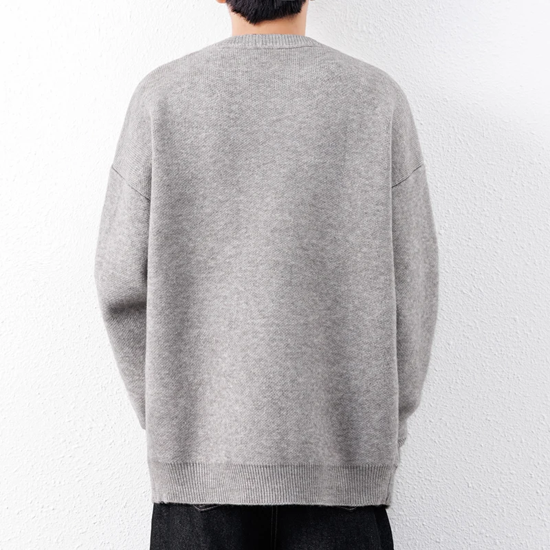 Modischer, bequemer Herren-Strickcardigan, hochwertige Marke, süßes Stickerei-Design, Herbst-Winter, koreanischer lässiger Rundhals-Pullover-Mantel – Detail 9