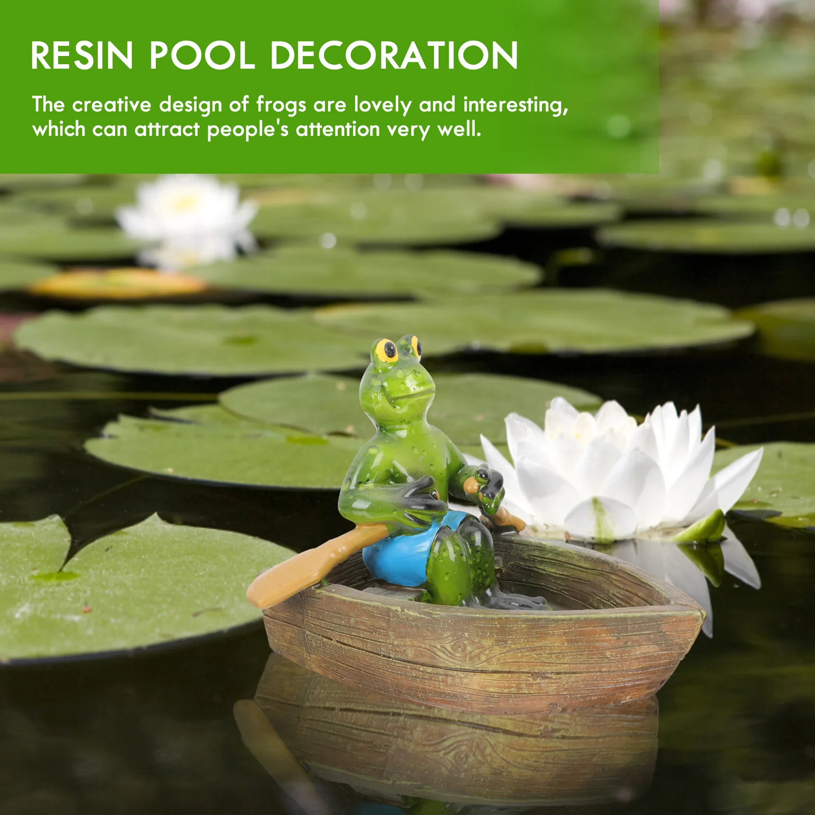 الراتنج الضفادع تمثال بركة المشهد زخرفة الإبداعية رائعة المياه بركة ديكور مشرق حية تصميم حديقة فناء الديكور #2