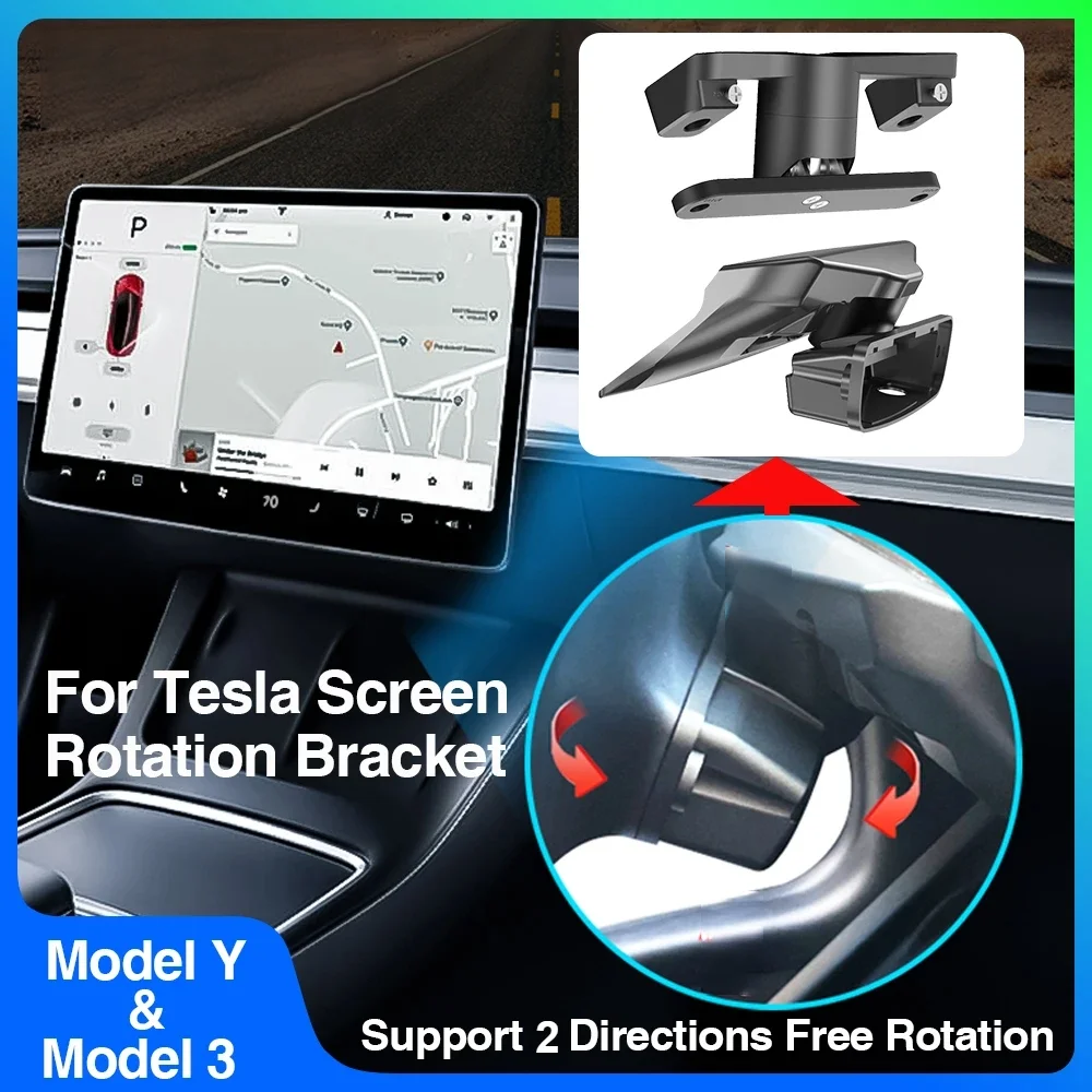 Newest For Tesla 2017-2024 Model Y Model 3 Swivel Holder Mount Highland Tilt Screen Rotating Bracket Kit Display Monitor Rotate