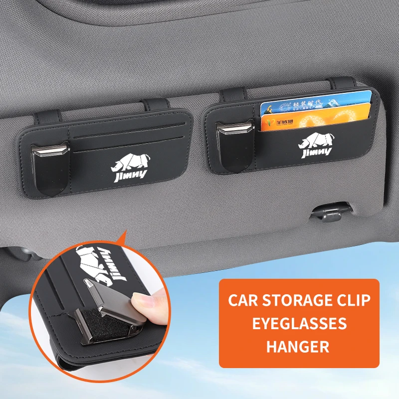 

Car alloy leather sunshade shield shaped card bag storage glasses clip For Suzuki Jimny Alto Swift Grand Vitara Ignis DZire