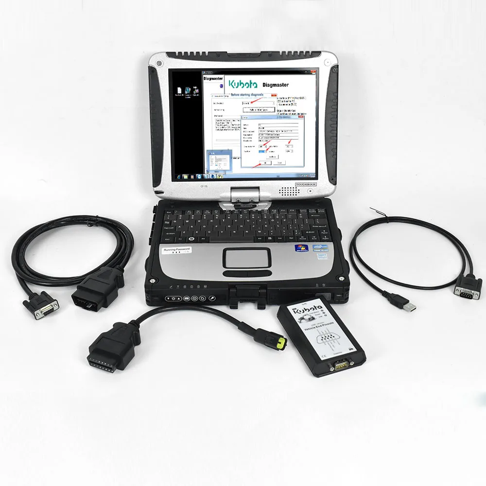 Thoughbook CF19 laptop For KUBOTA DIAGNOSTIC TOOL for kubota diagmaster Python interface KUBOTA Takeuchi Diagnostic KIT