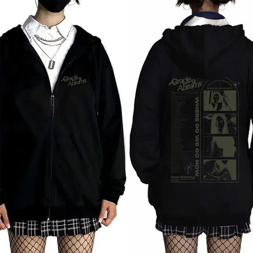 

Gracie Abrams Good Riddance Where Do We Go Now Zipper Hoodie The Secret of Us Hoodies Men Women Casual Oversized Zip Up Jacket