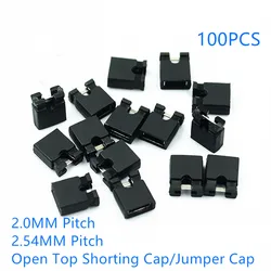 100PCS 2.0MM 2.54MM Pitch Open Top Jumper Cap/Jumper Cap Black Opening 2MM Pin Header Connection Block