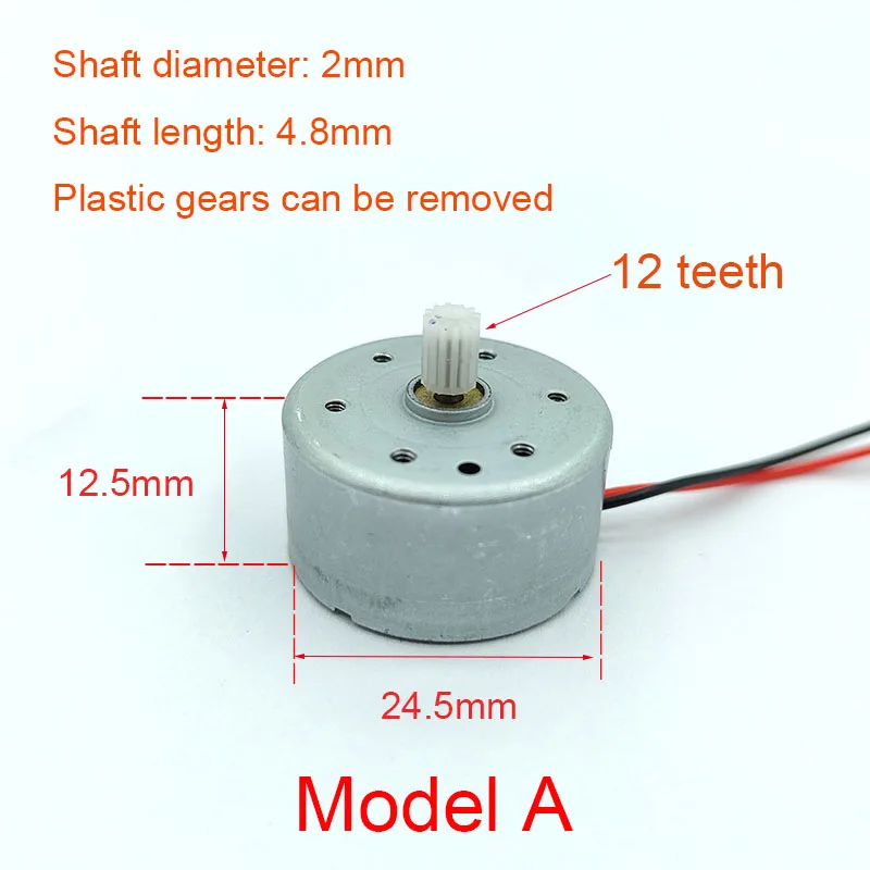 DC3V-12V 6V 9V 7000RPM Small Mute Round Spindle Motor Precious Metal Brush Engine DIY Toy Model Scientific Experimental Research