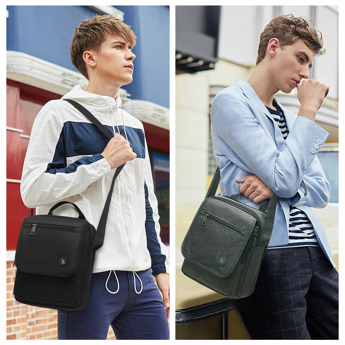 OIWAS-Bolsa de Ombro Masculina, Bolsa Crossbody Masculina, de Negócios e Lazer, Bolsa Portátil de Grande Capacidade