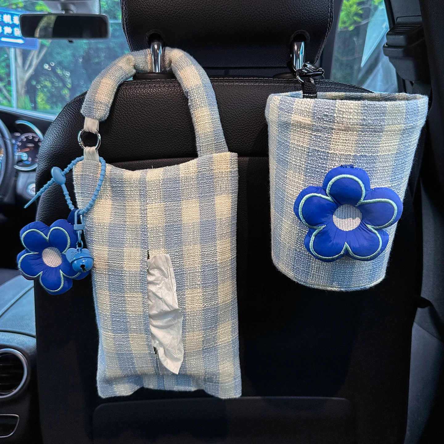 العالمي سيارة كيس النفايات المقعد الخلفي مسند الرأس القمامة القمامة سلة المهملات لطيف فتاة سيارة الأنسجة صندوق مظلة تخزين دلو #1