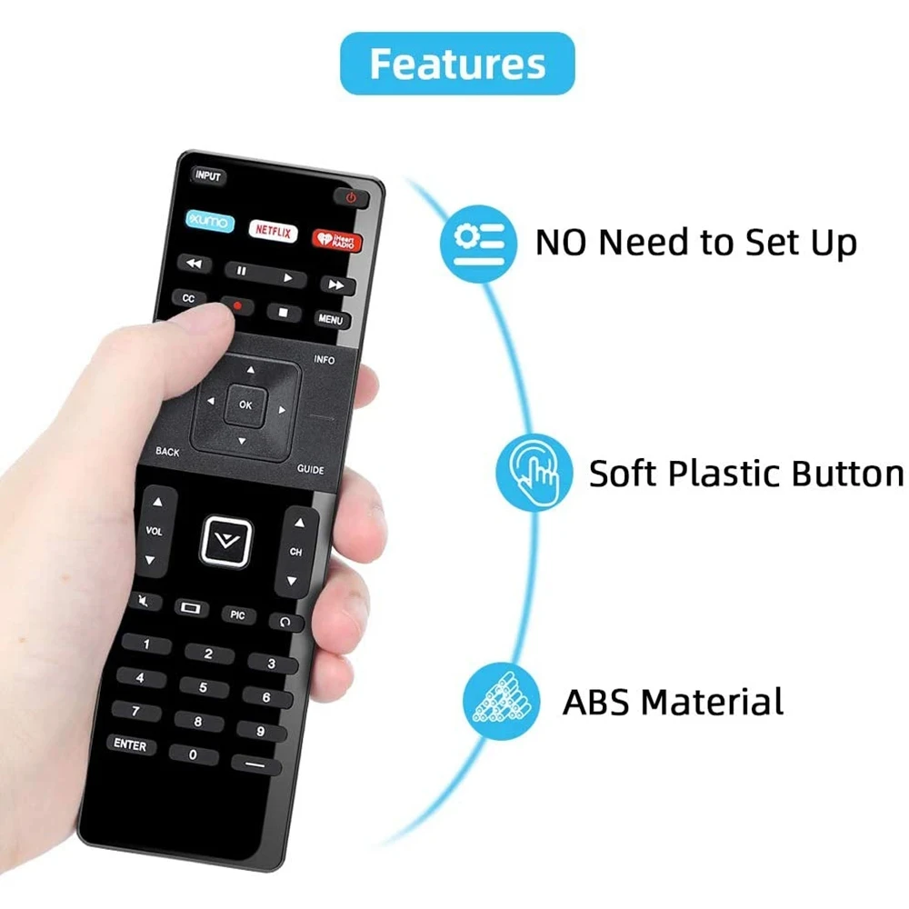 Remote Control XRT122 Replacement Remote for Vizio HDTV TV D39H-D0/D39HD0/D50U-D1/E43-C2/E32-C1/D65U-D2 Remote Control