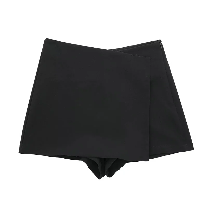 

2025 Asymmetric Skort For Women Black High Waist Mini Skirt Shorts Women Casual Bermuda Shorts Woman Summer Skirt Shorts