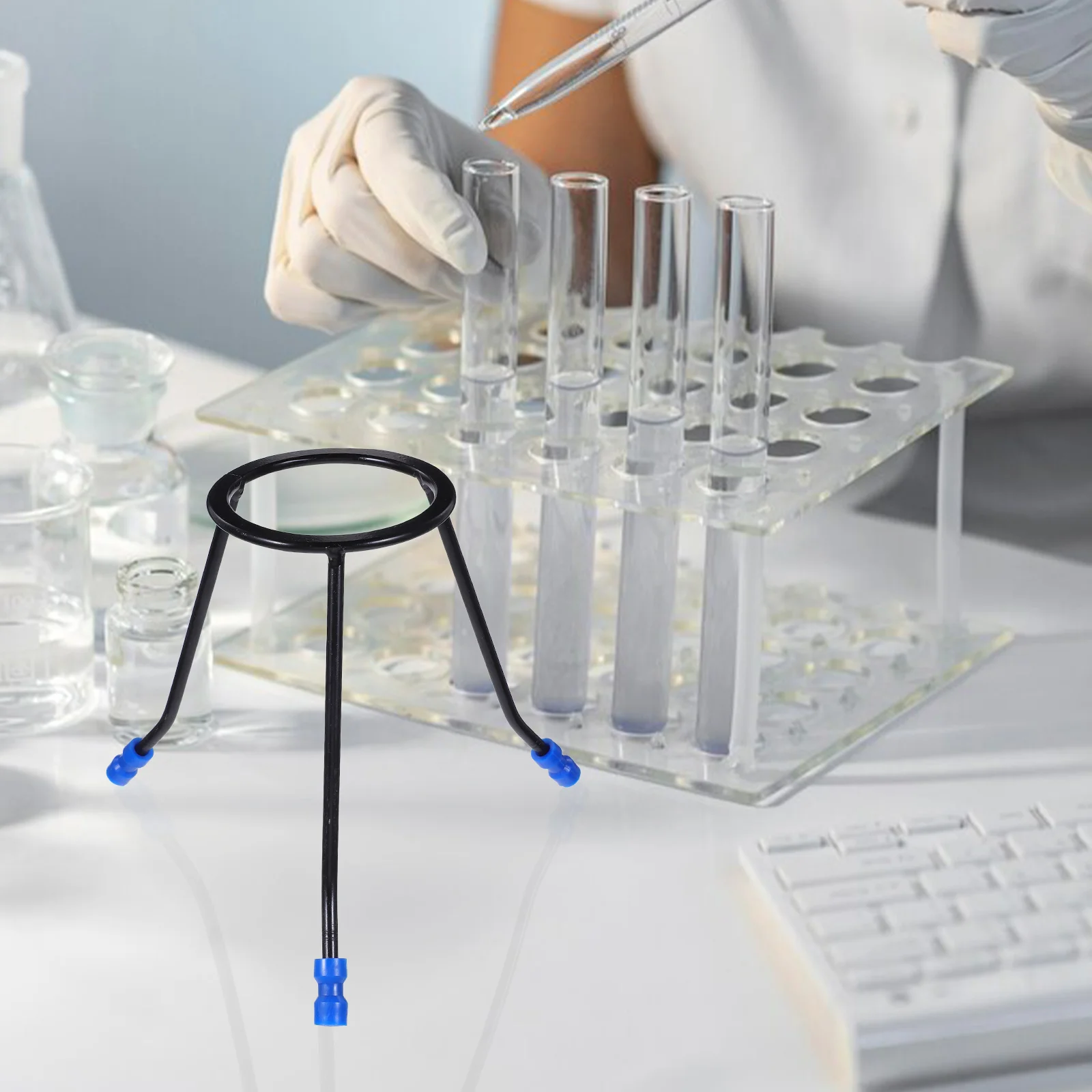 

Laboratory Tripod Experimental Support Heavy Duty Desk Bracket Alcohol Lamp Stand Portable Chemistry Stand Iron Material