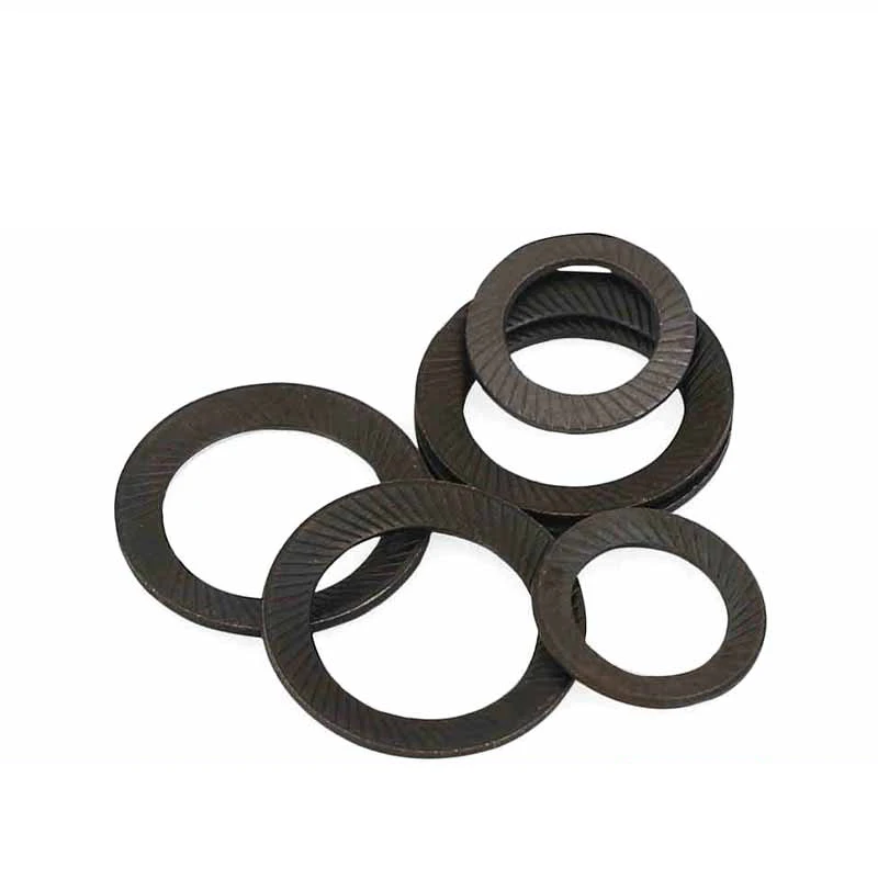 Carbon Steel Black Locking Double-Sided Toothed Washer Self-Locking Anti Loosening Gasket Anti Loosening Anti Slip Washers