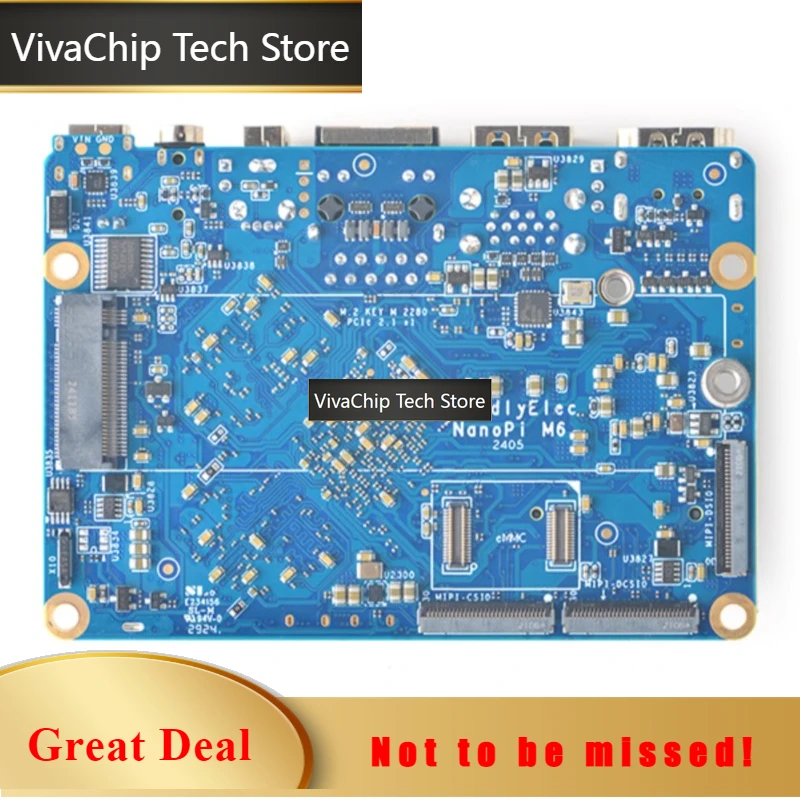 VivaCTNanoPi M6 RK3588S Development Board with Max 32G RAM LPDDR5 SSD WIFI EMMC Expansion Gigabit Ethernet Debian Ubuntu Open So