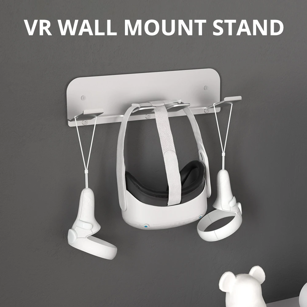 VR Wall Mount Storage Stand Hook for Meta/Oculus Quest 2 / Rift-S / Vive Pro / Playstation PS5 VR2 / Valve Index Metal Stand