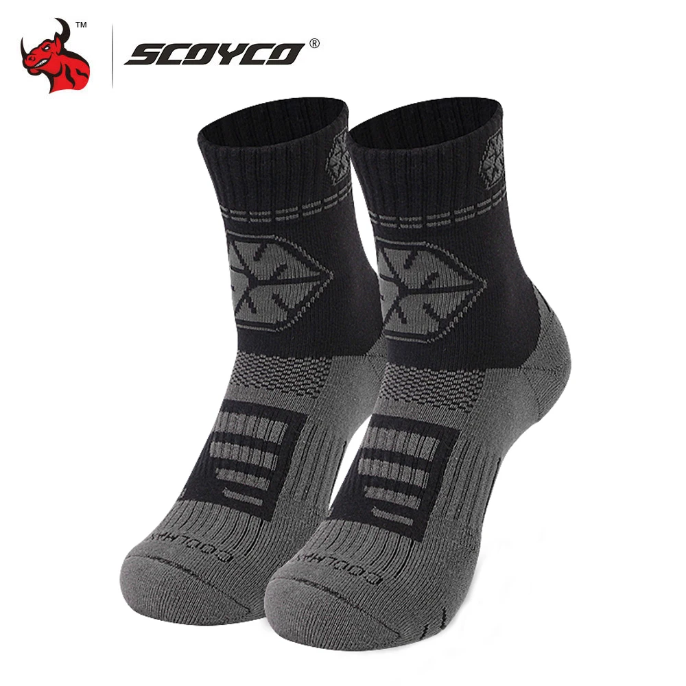 SCOYCO Motorcycle Socks Cycling Medium Tube Socks Cycling Ankle Protection Elastic Outdoor Thicken Shockproof Motorcycle Socks