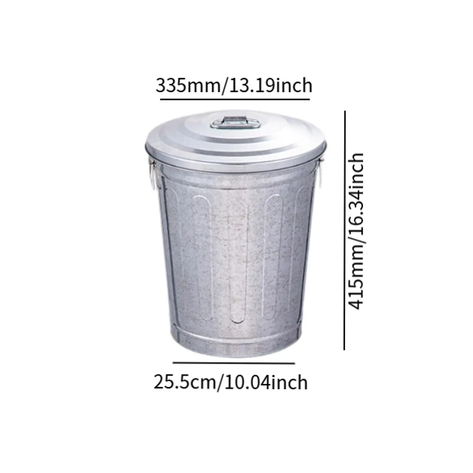 Outdoor Metal Trash Can Round Vintage Design Versatile for Garden Yard Sturdy Storage Container Compost Bin Garbage Can Bin - view 6