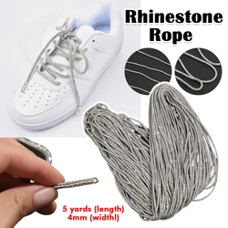 4mm 1/5/10 Yards Rhinestone Rope Glitter Crystal Tube Cord Trimming Jewelry Bracelet Necklace Shoelaces Bag Strap DIY Material