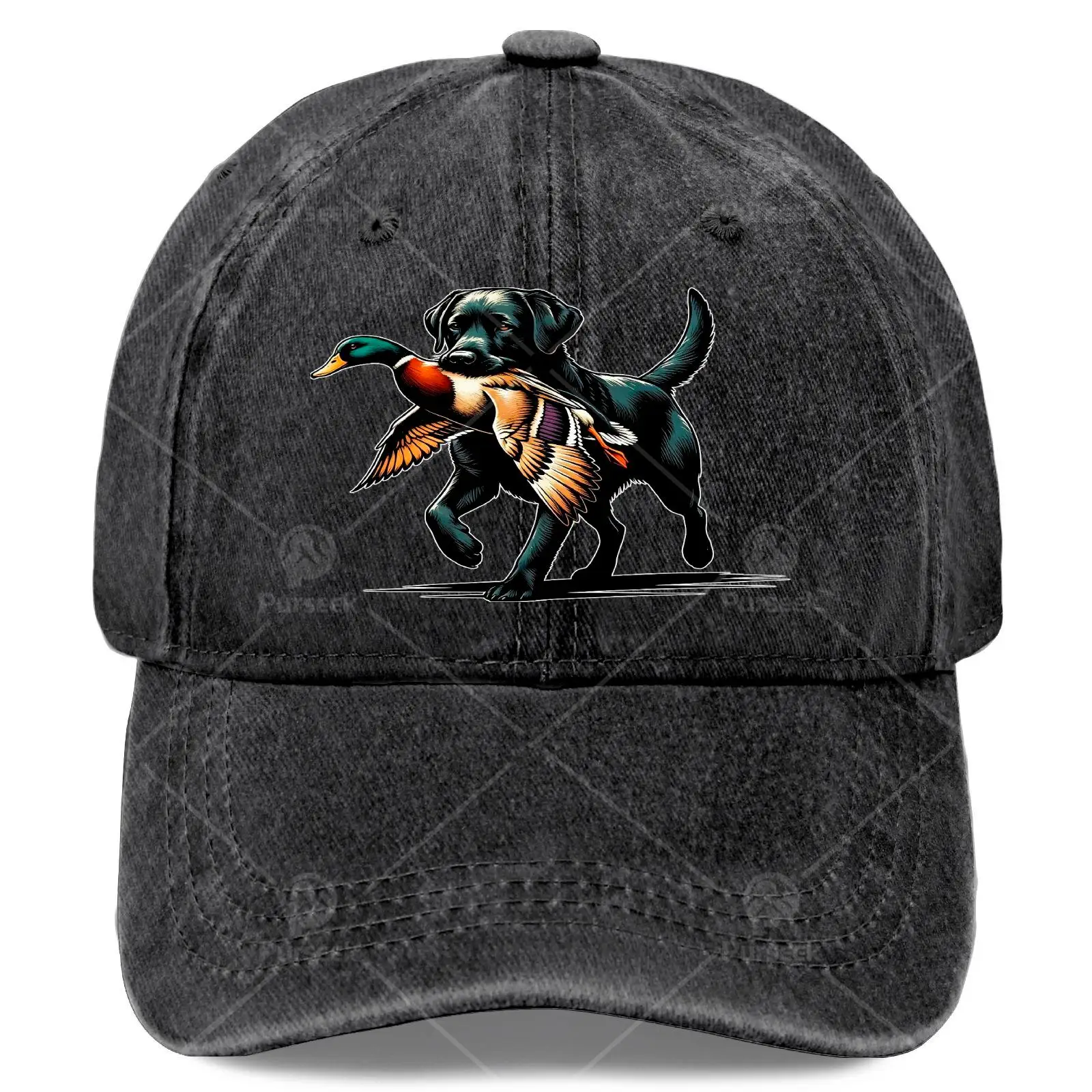 Watercolor Black Labrador Retriever Duck Hunting Dog Lovers Baseball Hat Unisex