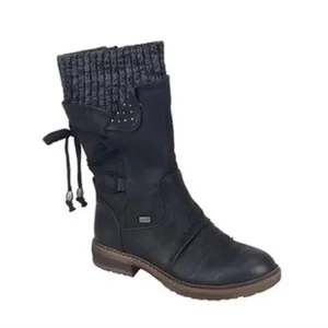 Mulheres inverno meados de bezerro botas de inverno sapatos senhoras moda botas de neve sapatos coxa alta camurça quente botas 2023 10 principais vendas calça legging suede - №8