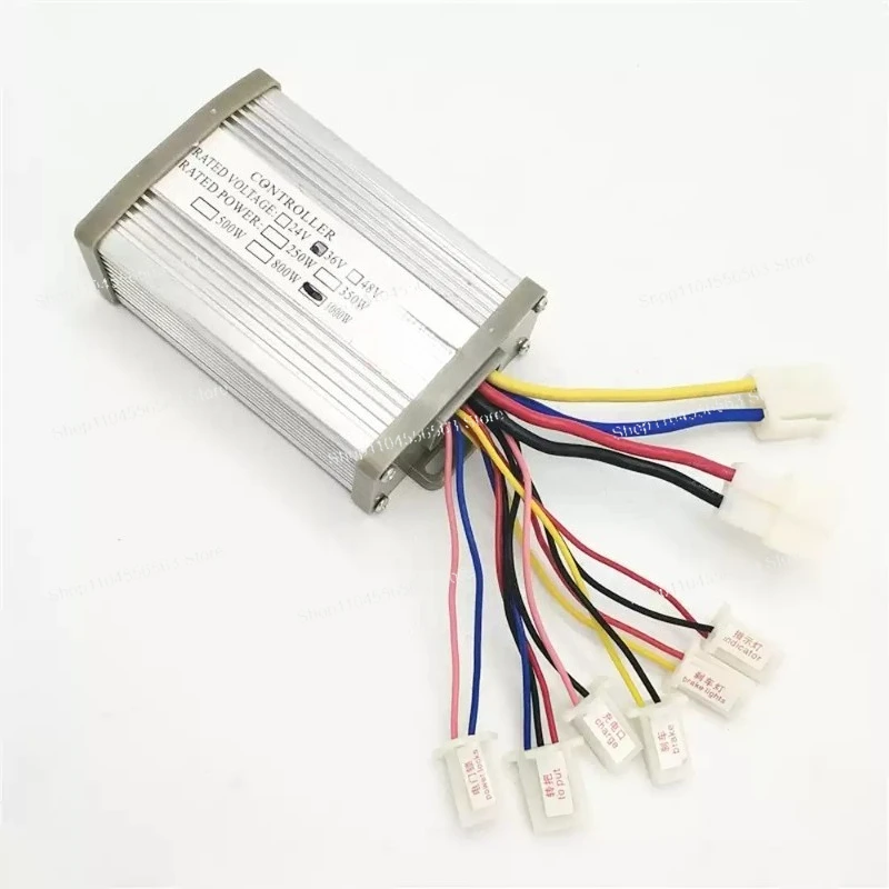 800W DC Brushed Motor Controller for Electric Tricycles - 24V/36V/48V, 8-Connector Drive Box, Low Braking