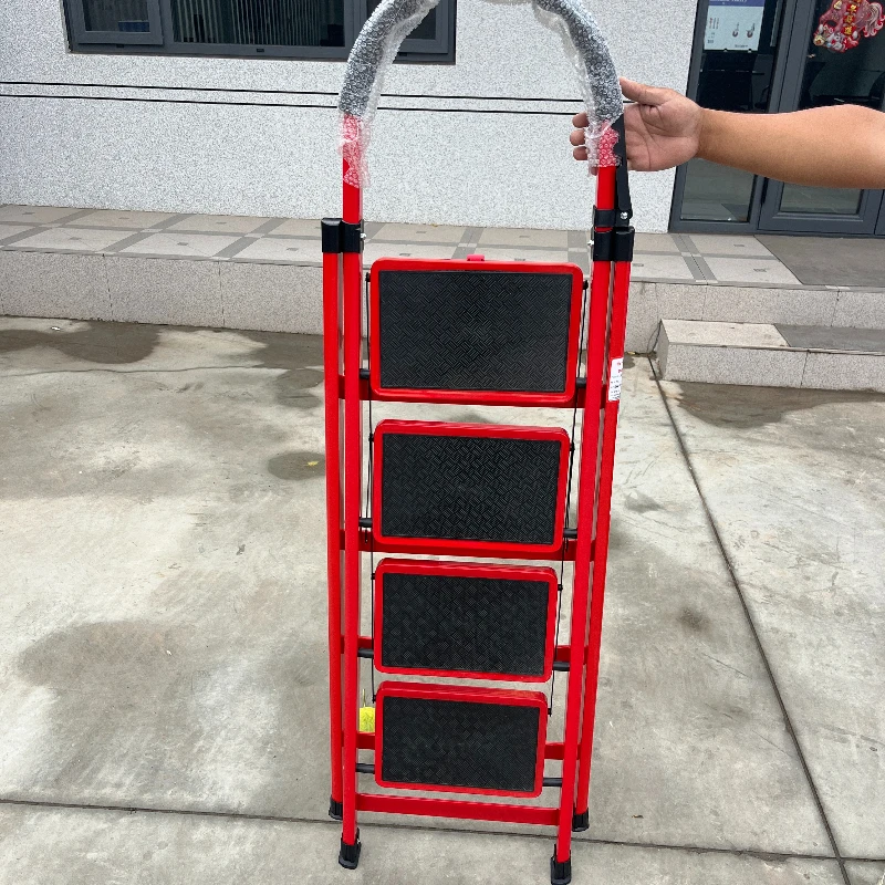 Telescopic ladder, carbon steel 4 5 6 7-stage folding ladder 150 kg load-bearing capacity, portable A-stool, stairs