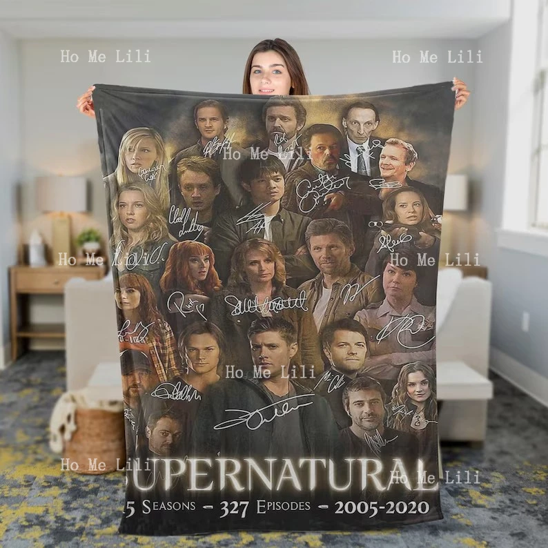 Supernatural Series Fleece Blanket Brothers Dean And Sam Blanket Supernatural All Season Signature Blanket