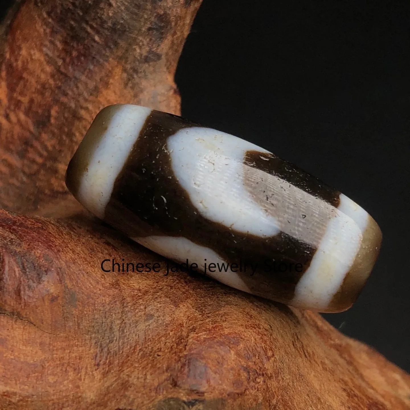 Rare Tibetan Buddhism Agate Sun Moon Stars Dzi Bead Amulet Necklace Pendant G765