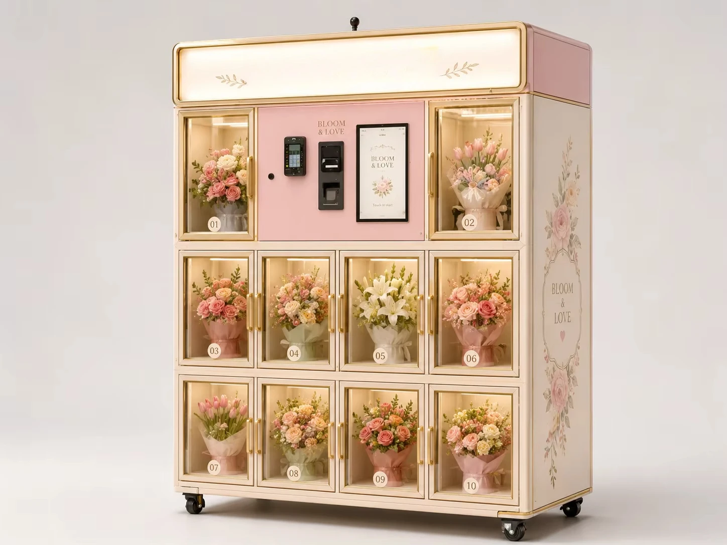 FOODLINE Customized Size Flower Vending Machine Intelligent Fresh Flower Sales Equipment For Shopping Center Business Layout