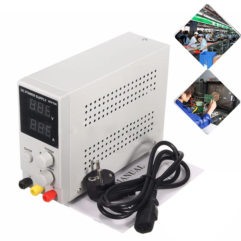 0-30V 0-10A Digital DC Power Supply Adjustable Power Supply Laboratory For Battery Charging, Car Dvds, Car Stereos