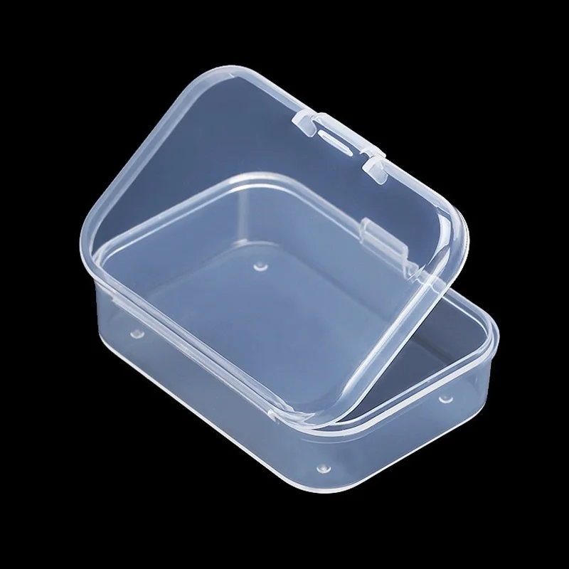 50Pcs, Dust Proof Durable Strong Jewelry Case Container, Small Plastic Box Rectangular Box ,Translucent Box Packing Storage Box