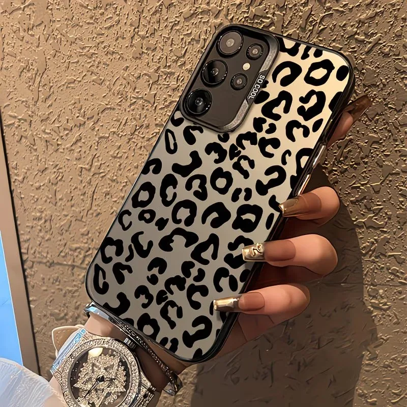 Fashion Leopard Print Phone Case For Samsung Galaxy A73 A72 A71 A56 A555 A54 A53 A52 A51 A50 Gradient Color Elevated lens Cover - view 2