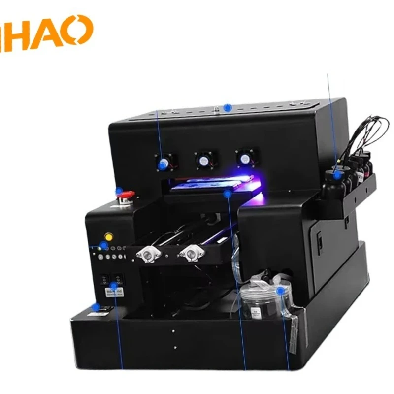 

SIHAO A4 UV Printer Full-Bleed 5760x1440 DPI Print Head Flatbed Printer for Bottle Phone Case Printer for Wood Acrylic Glass