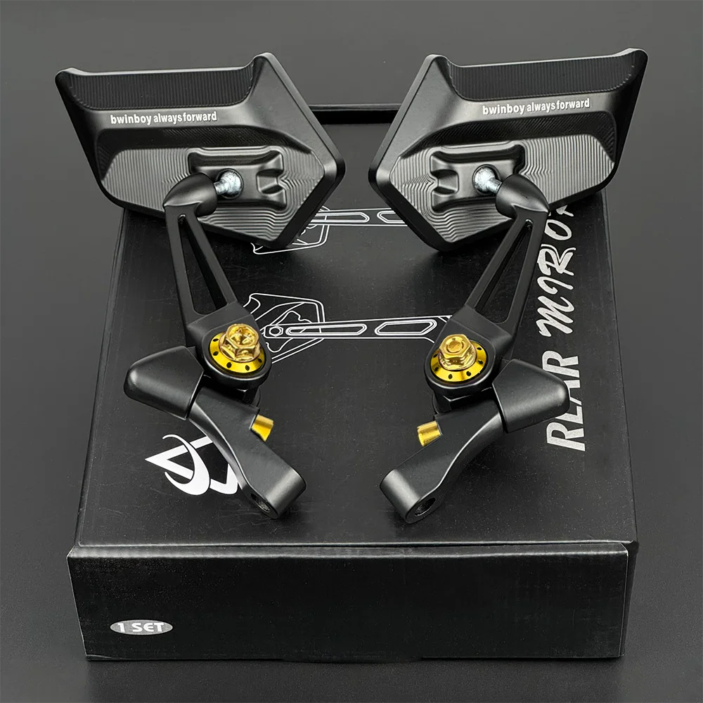 شفرة دراجة نارية المرايا مع المضادة للوهج المضادة للصدأ 8/10 مللي متر البراغي ، الدراجة ATV المرايا ل العالمي 7/8 "المقود بار جبل المشبك