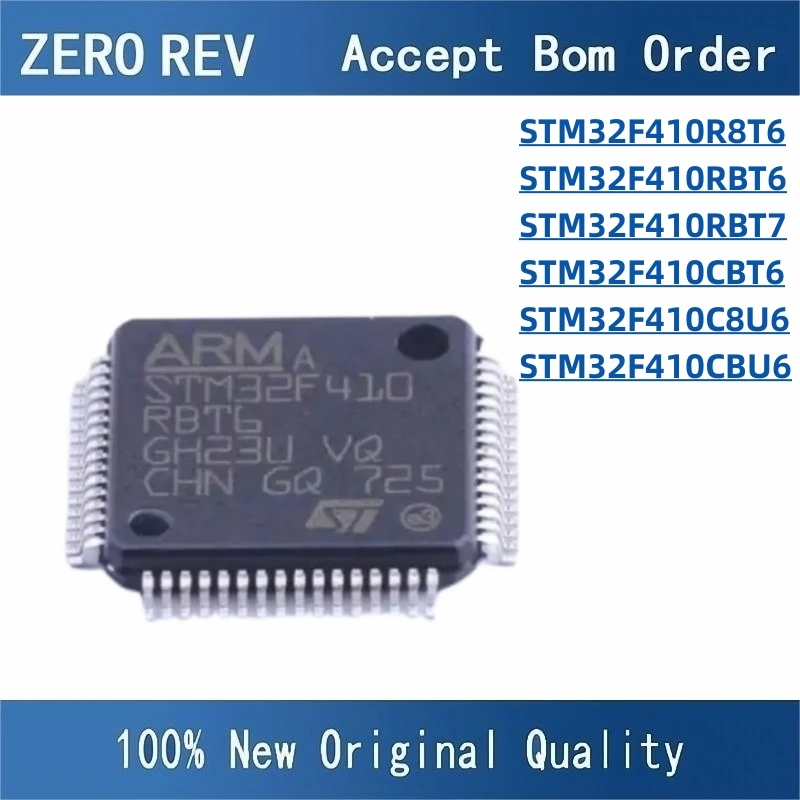 

100% New STM32F410R8T6 STM32F410RBT6 STM32F410RBT7 LQFP64 STM32F410CBT6 LQFP48 STM32F410C8U6 STM32F410CBU6 UFQFPN48 chips ic