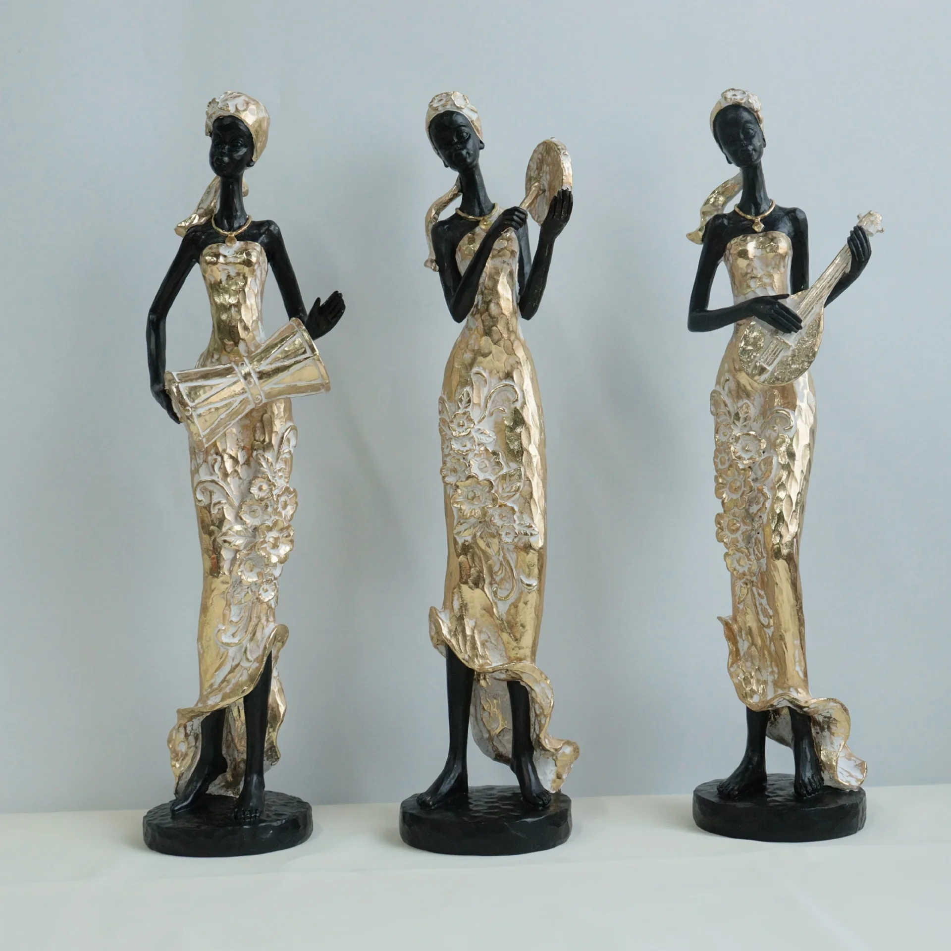 YFY figure musical instrument sculpture ornament resin handicraft living room wine cabinet floor decoration home decoration