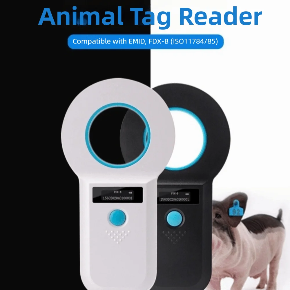 Handheld Pet ID Detection Rechargeable Portable Animal RFID Reader Data Storage Bluetooth Connectivity Pet Microchip Reader