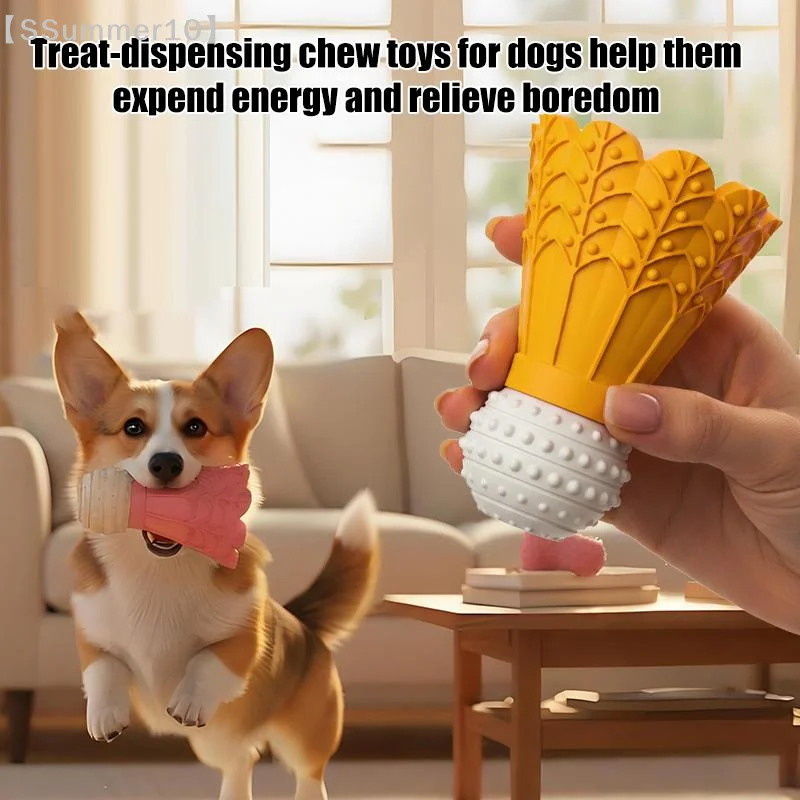 【SSummer10】Badminton Shape Bite-Resistant Dog Chew Toy - Interactive Teeth Grinding Stick Puzzle Relieves Boredom Self-Fun【SS】