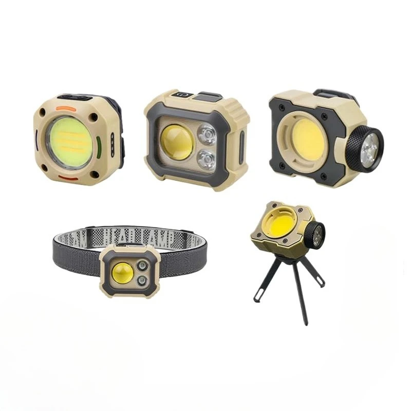 COB Flood Headlamp Multifunctional Protective Work Light with Magnetic LED Bracket for Outdoor Camping Emergency Maintenance