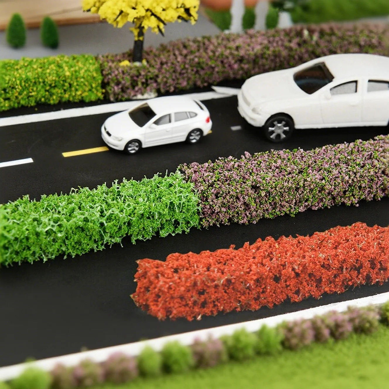 DIY Miniature Landscape Model Kit Colorful Faux Flowers Grass Shrubs for Fairy Garden Dollhouse Diorama Sand Table Home Desktop