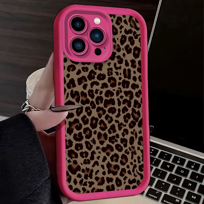 الاتجاه ليوبارد طباعة جراب هاتف آيفون 17 الهواء 16 16E 15 14 13 12 11 برو ماكس X XS X S ماكس XR SE 2020 SE4 7 8 غطاء مقاوم للصدمات