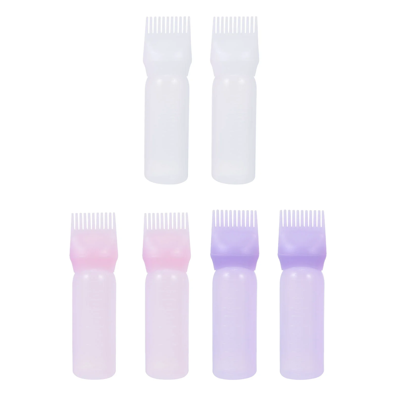 6 Pcs Hair Dye Bottle Comb Coloring Tools Applicator for Oiling Spray Shampoo Treated Portable