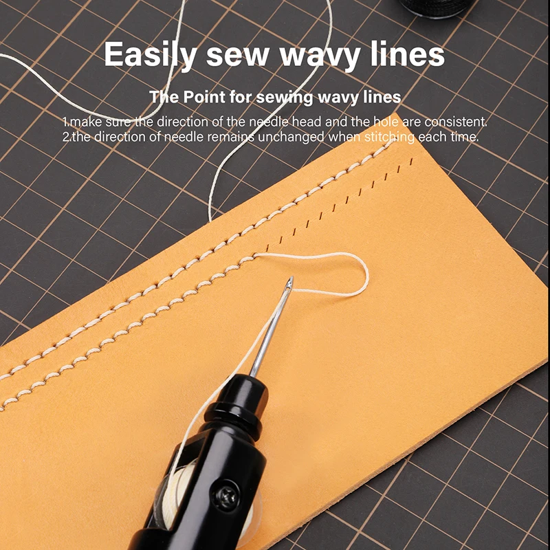 WUTA Leather Hand Sewing Machine Speedy Stitching Awl Thread Kit Stitcher DIY Craft Working Tools Set Shoemaker Canvas Repair