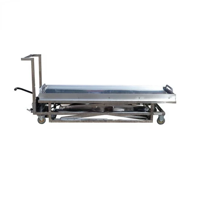 Hot selling trolley Funeral stainless steel mortuary lifting cart hydraulic mortuary body lift