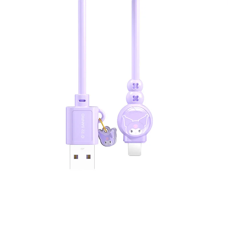 Anime Hello Kitty Data Cable Sanrio Cinnamoroll Kuromi Mymelody Charging Cable Be Suitable for Iphone Typec Fast Charge 1 Meter