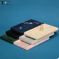 Velvet Jewelry Display Tray Ring Ear Studs Storage Tray Necklace Bracelet Pendant Storage Display Tray