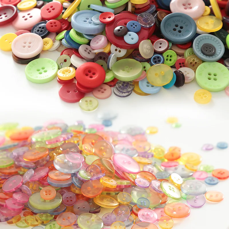 

0.9-3.5CM Colorful Buttons Diy Handmade Material Package Creative Button Stickers Cute Colorful Decorative Buttons