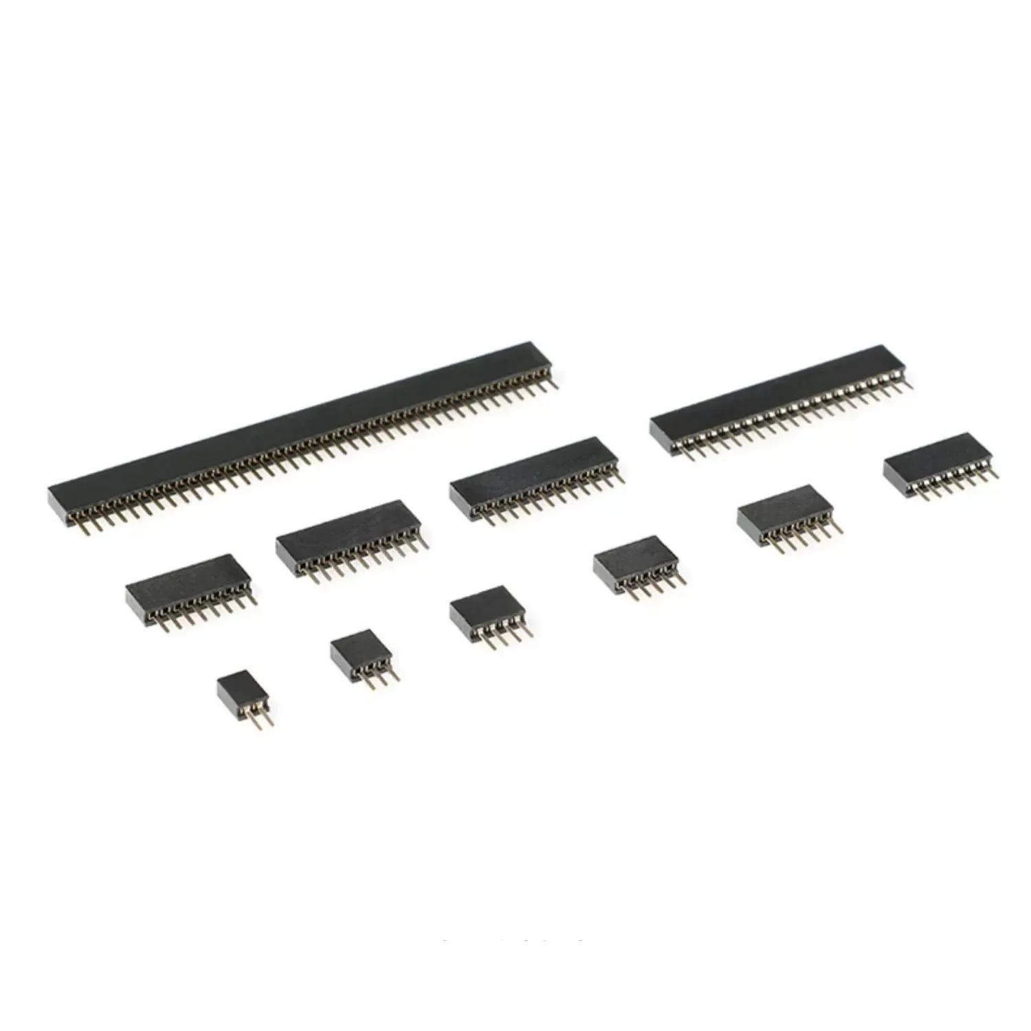 50PCS  1.27mm spacing single row straight female socket 1 * 2P/3/4/5/6/7/8/10/12/20/40/50P