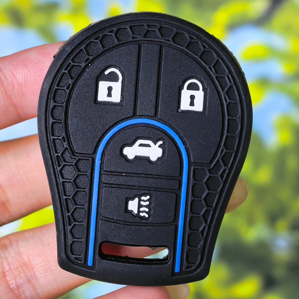 Auto Key Fob Cover, Honeycomb Silicone Protective Shell for Nissan Maxima Versa Altima Sentra Tiida Armada X-Trail